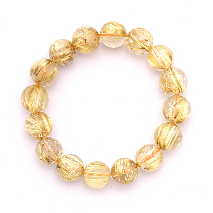 ブレスレット タイチンルチルクォーツ 13mm 16玉 No.94