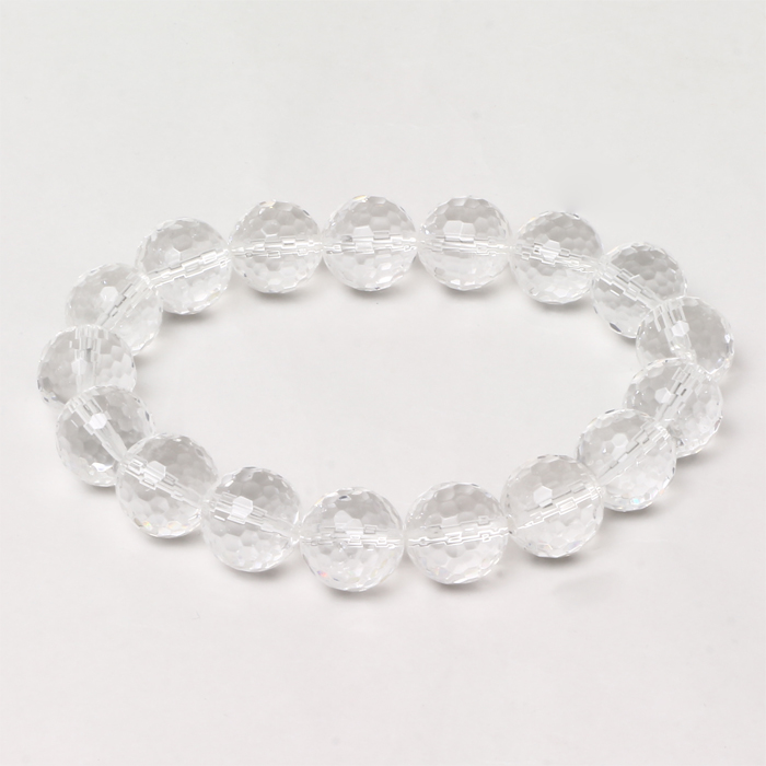 ブレスレット 天然水晶 128面カット 12φ 17玉 No.23
