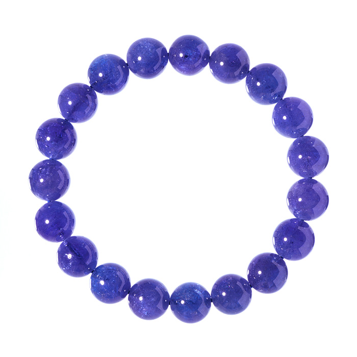 ブレスレット タンザナイト SA （タンザニア産） 10mm 19玉 No.11 《鑑別書付》