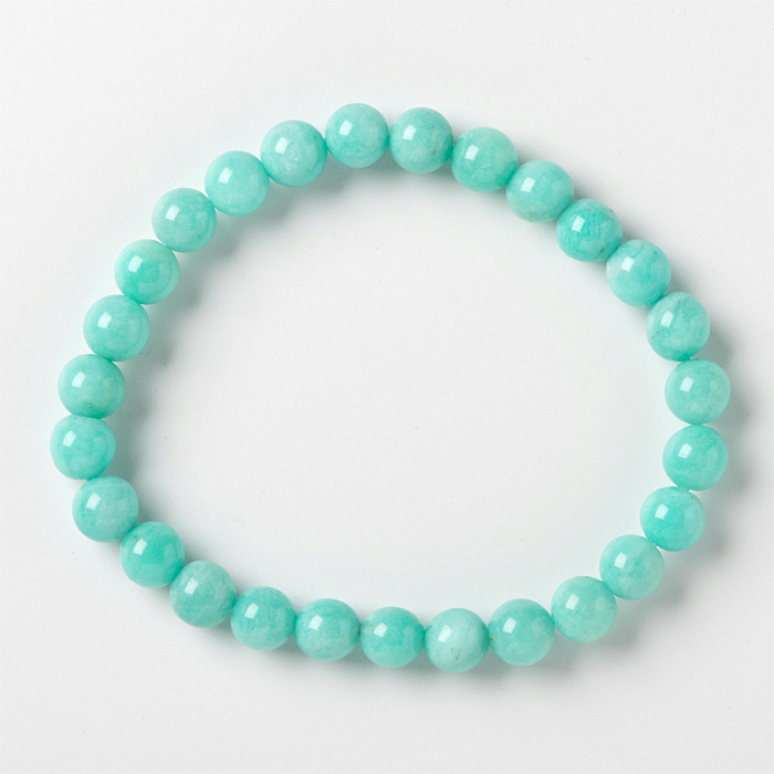 ブレスレット アマゾナイト （ペルー産） 7mm 27玉 No.47