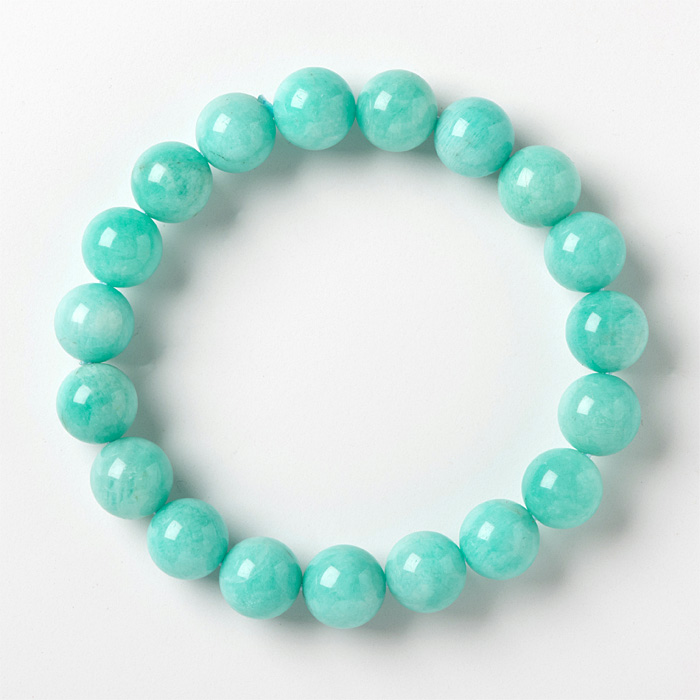 ブレスレット アマゾナイト （ペルー産） 10mm 19玉 No.49