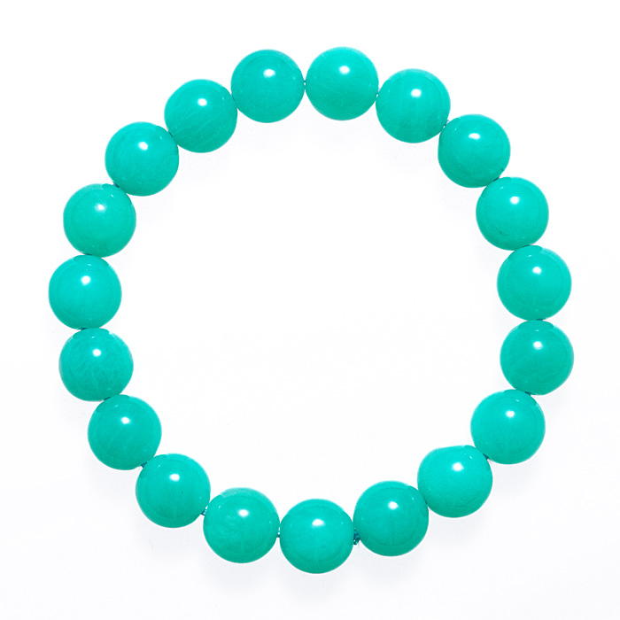 ブレスレット アマゾナイト AA （モザンビーク産） 10.5mm 19玉 No.53