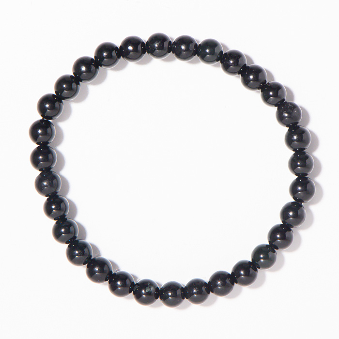 ブレスレット 黒翡翠 AA （ミャンマー産） 6mm 31玉 （アソート） No.9