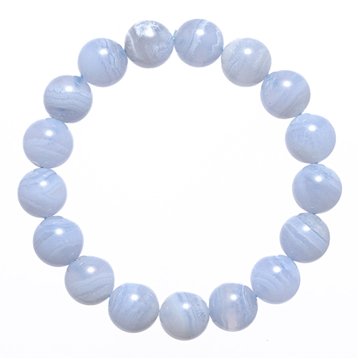 ブレスレット ブルーレースアゲート （南アフリカ産） 12mm 17玉 No.10
