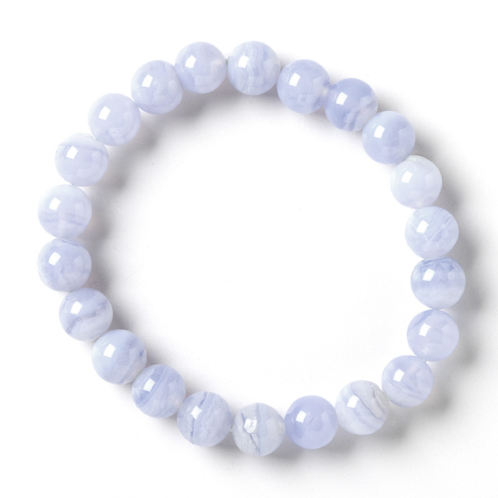 ブレスレット ブルーレースアゲート （南アフリカ産） 8.5mm 22玉 No.12