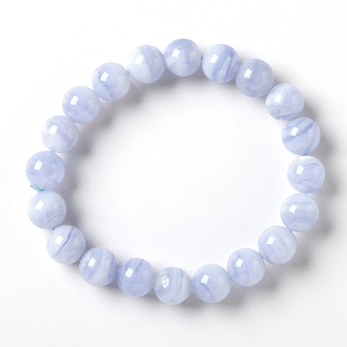 ブレスレット ブルーレースアゲート （南アフリカ産） 10mm 20玉 No.14