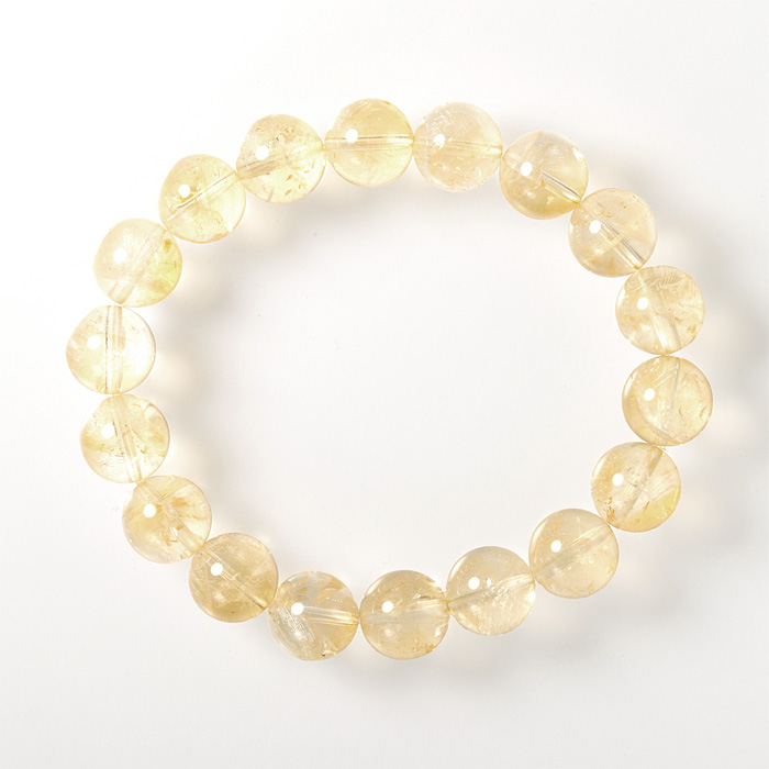 ブレスレット 天然シトリン 12mm 18玉 No.53