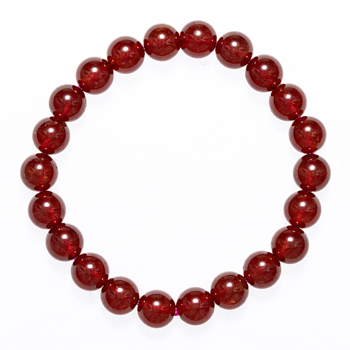 ブレスレット ヘソナイト （オレンジガーネット） （スリランカ産） 8mm 22玉 No.11