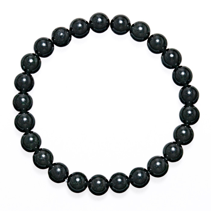 ブレスレット 黒翡翠 （グアテマラ産） 8mm 25玉 （アソート） No.7
