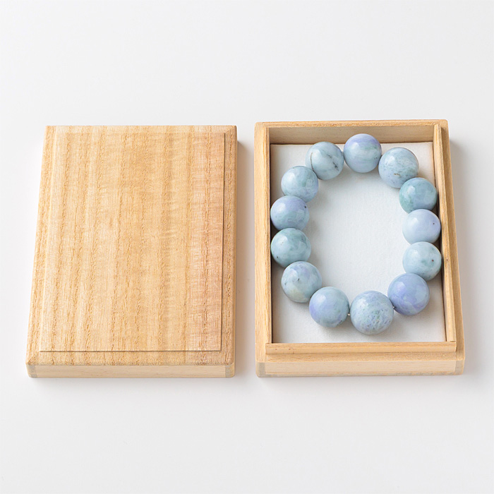 ブレスレット 糸魚川翡翠 （いといがわひすい） ラベンダー （小滝川産） 18～20mm 13玉 No.150
