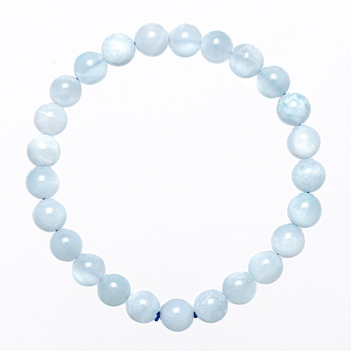 ブレスレット アイスラリマー （ドミニカ共和国産） 7.5mm 25玉 No.31