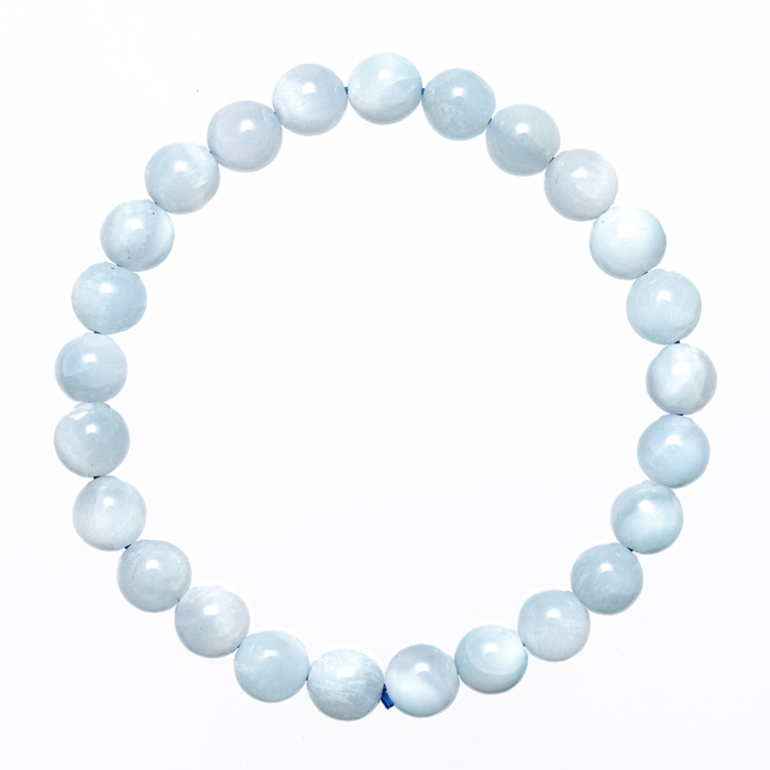ブレスレット アイスラリマー （ドミニカ共和国産） 7.5mm 25玉 No.32