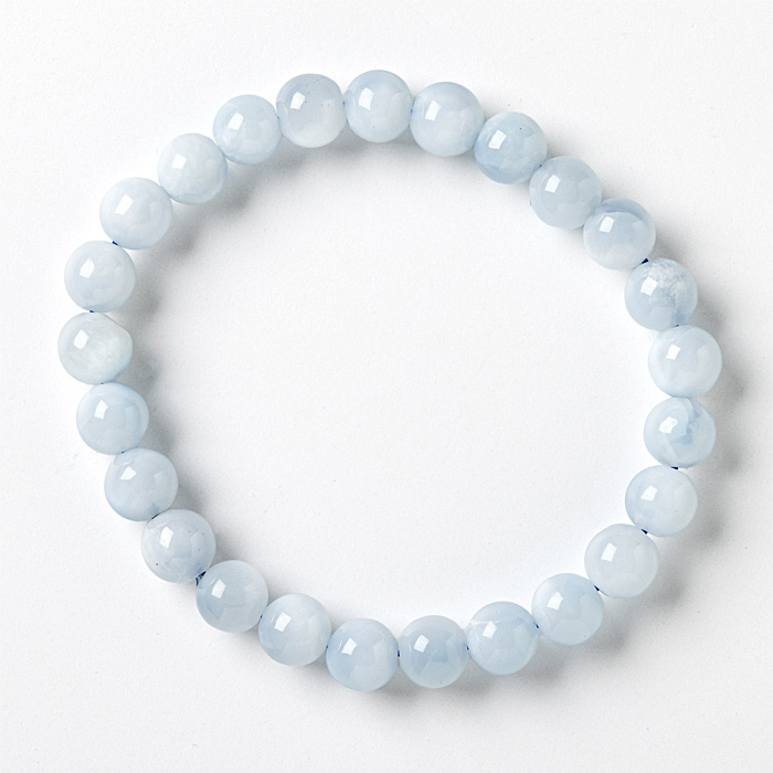 ブレスレット アイスラリマー （ドミニカ共和国産） 7.5mm 25玉 No.33