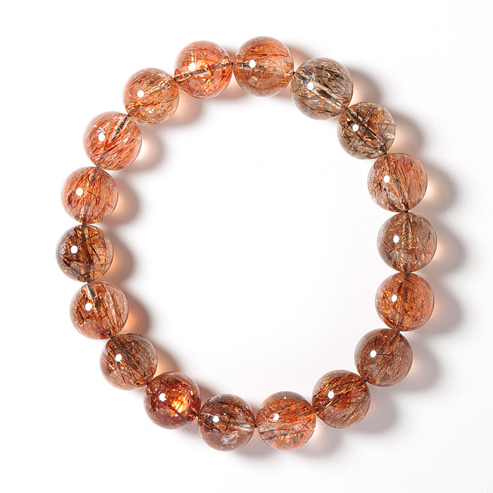 ブレスレット フォリエーテッドマイカインクォーツ 11mm 18玉 No.4