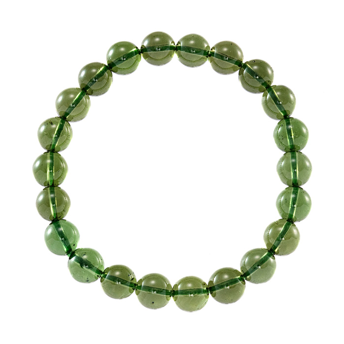 ブレスレット モルダバイト 8mm 22玉 No.18 《鑑別書付》