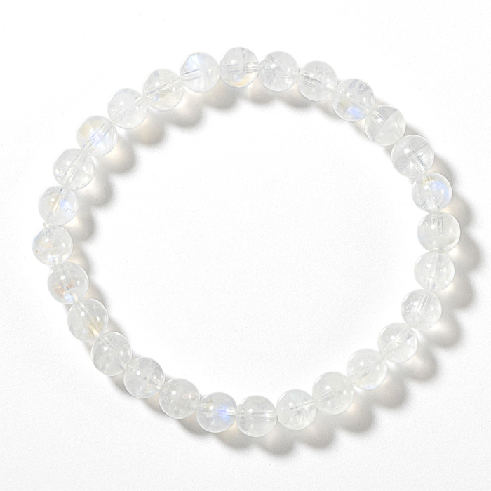 ブレスレット ムーンストーン （ホワイトラブラドライト） （インド産） 6.5mm 28玉 （アソート） No.32