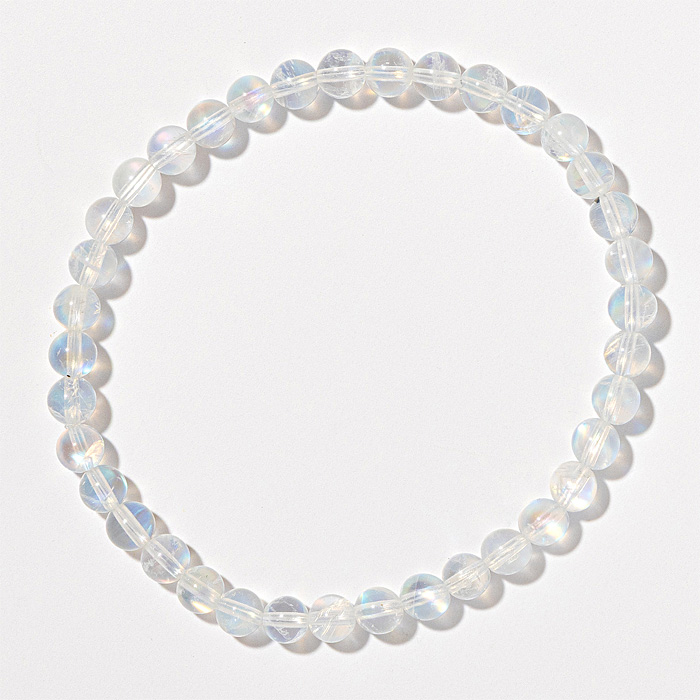 ブレスレット レインボームーンストーン SA （マダガスカル産） 5mm 37玉 No.36