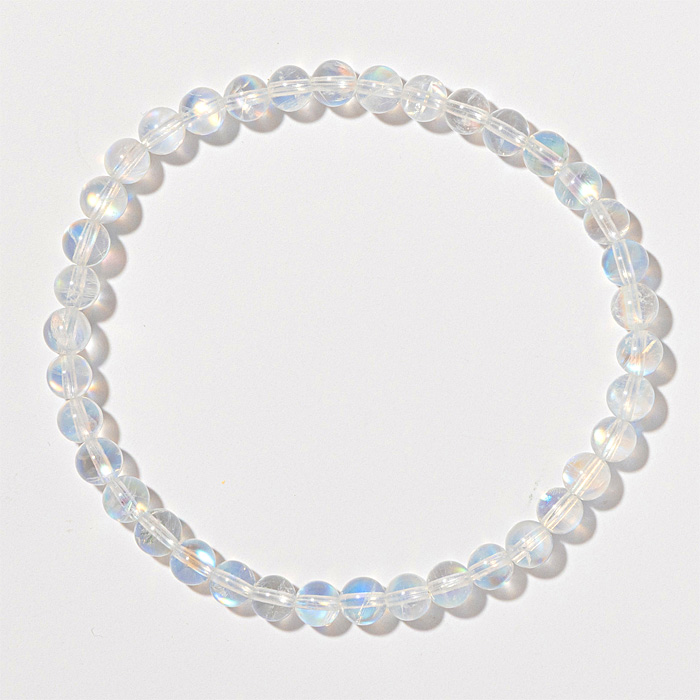 ブレスレット レインボームーンストーン SA （マダガスカル産） 5mm 38玉 No.37