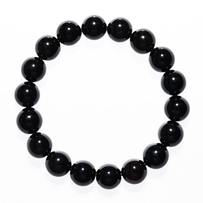 ブレスレット 黒水晶（モリオン） （中国 山東省産） 11.5mm 18玉 （アソート） No.14