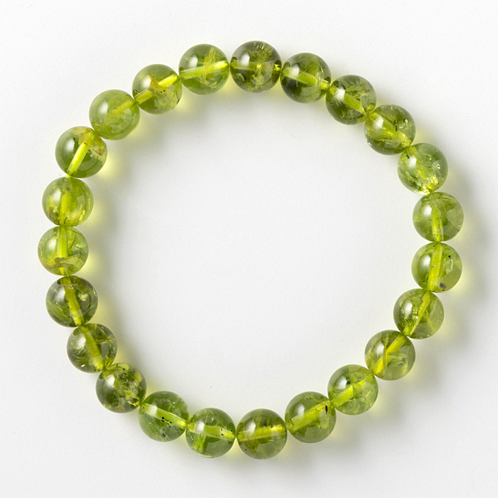 ブレスレット ペリドット 8.5mm 23玉 No.9