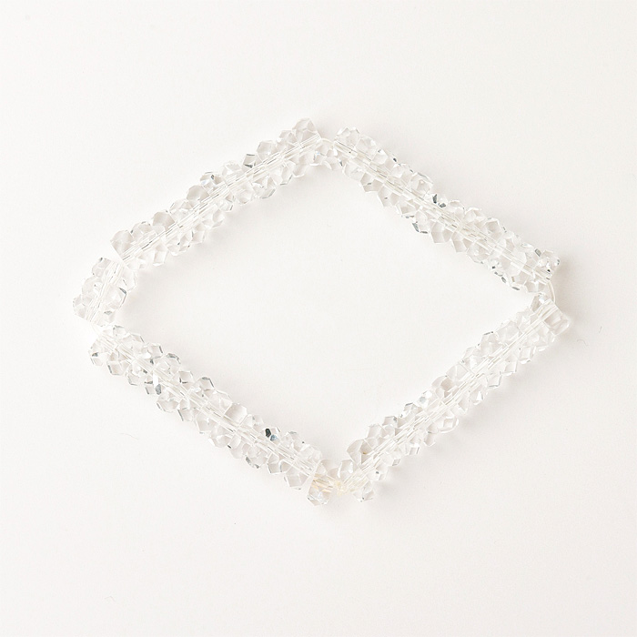 ブレスレット 水晶 ボタンカット 4×8mm （アソート） No.40