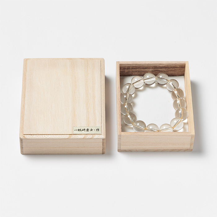ブレスレット 水晶 15mm 15玉 （一級研磨士 丸山茂氏作）  （ブラジル産） （山梨研磨） No.1 《証明書付》