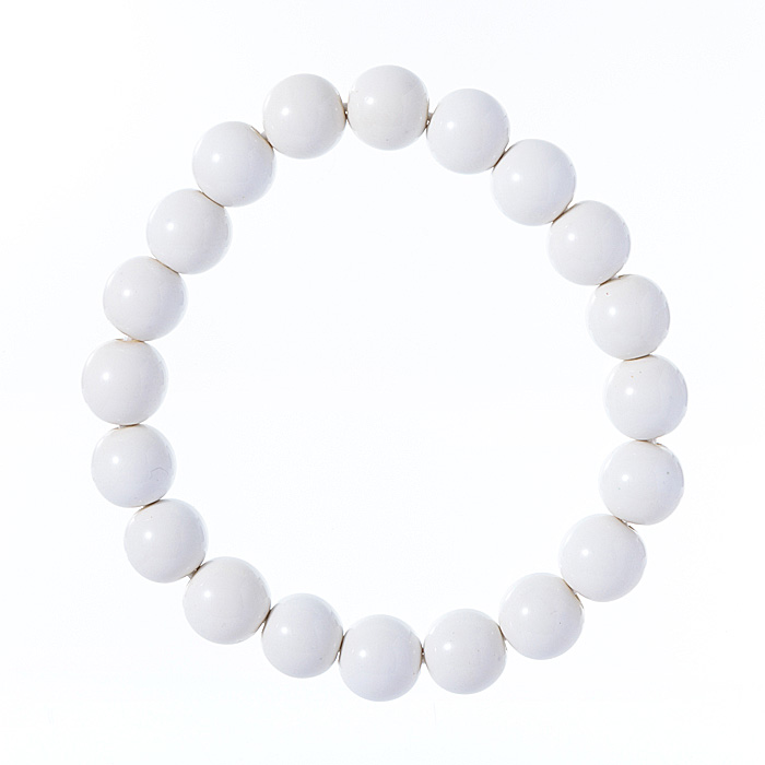ブレスレット ラジオン ホワイト 10mm 20玉 （アソート） No.1