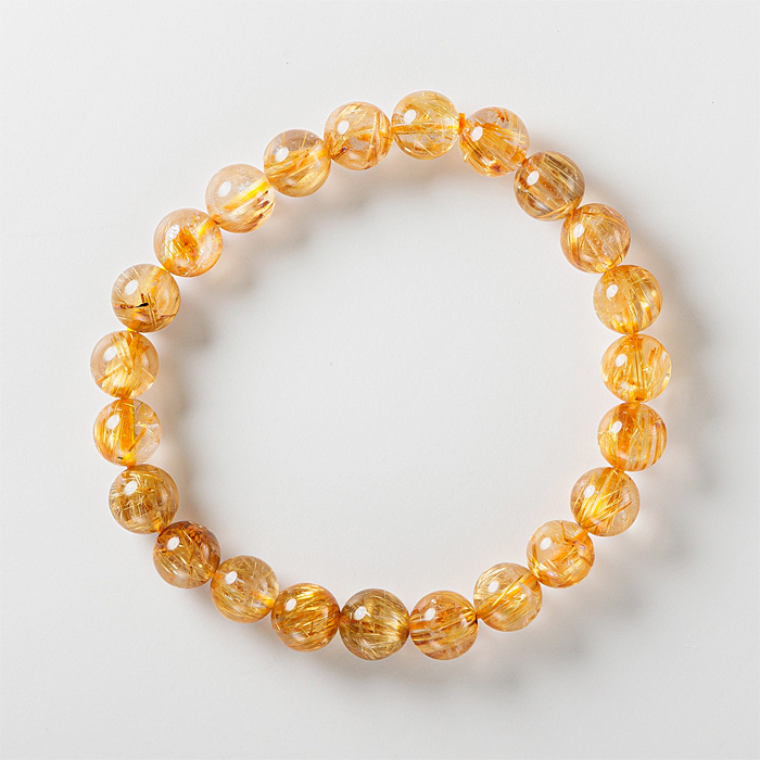ブレスレット ルチルクォーツ SA （ブラジル産） 8.5mm 23玉 No.127