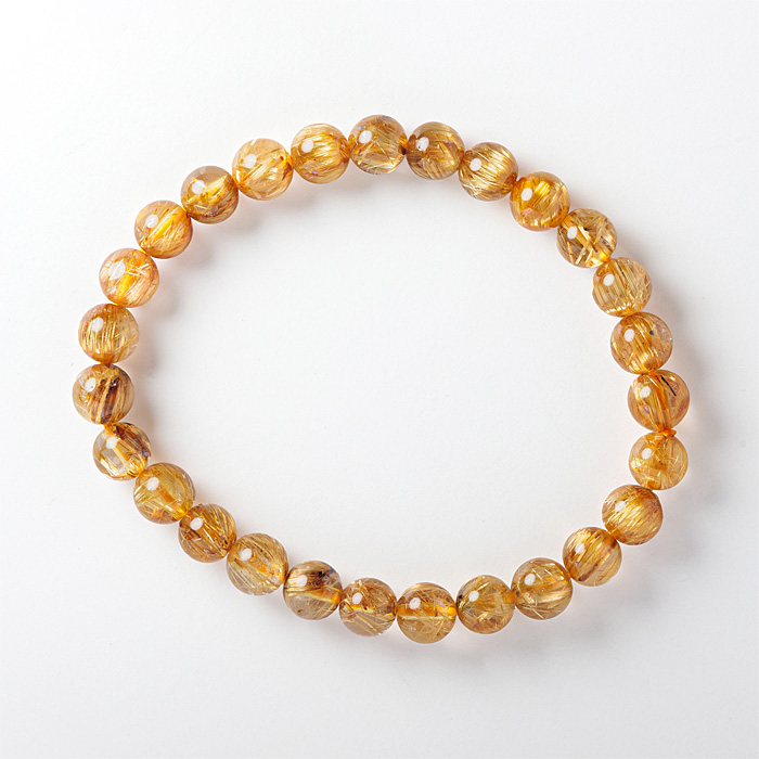 ブレスレット ルチルクォーツ SA （ブラジル産） 7mm 27玉 No.131