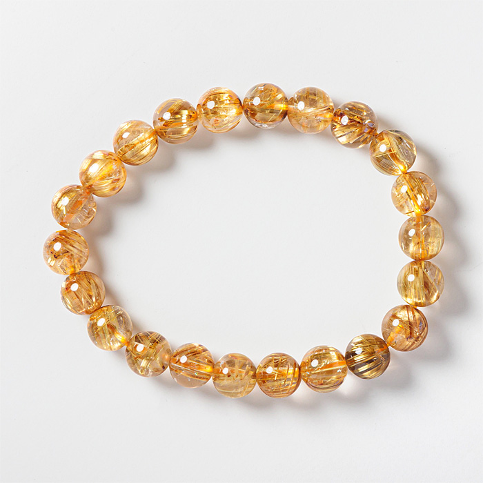 ブレスレット ルチルクォーツ SA （ブラジル産） 8.5mm 22玉 No.135