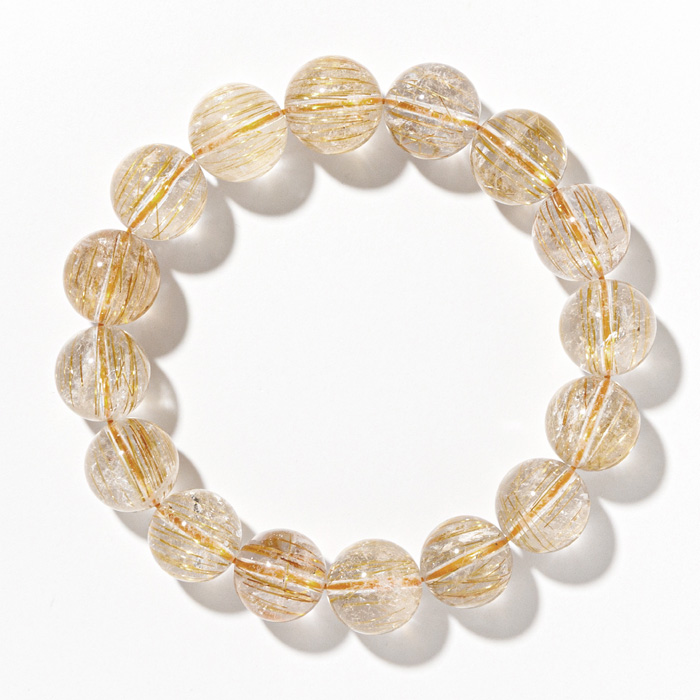 ブレスレット ルチルクォーツ A （ブラジル産） 13mm 16玉 No.160