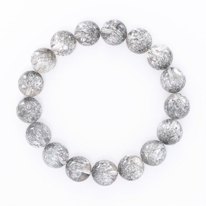 ブレスレット スパークリングクォーツ シルバー 12mm 17玉 No.2