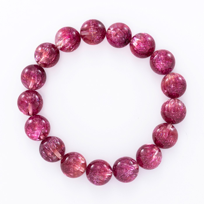 ブレスレット スパークリングクォーツ ワイン 12mm 17玉 No.6