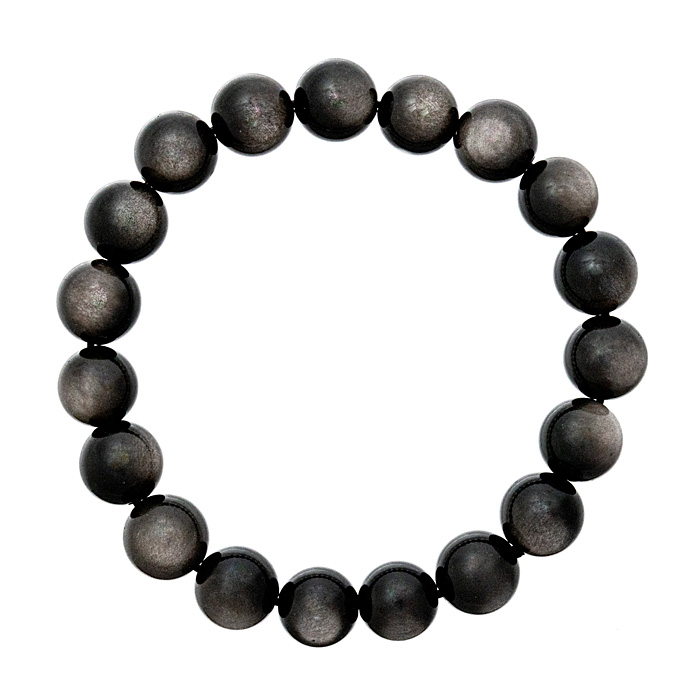 ブレスレット シルバーオブシディアン （メキシコ産） 10mm 19玉 No.1