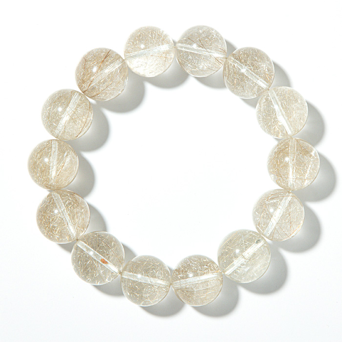 ブレスレット シルバールチルクォーツ A （ブラジル産） 16mm 14玉 No.22