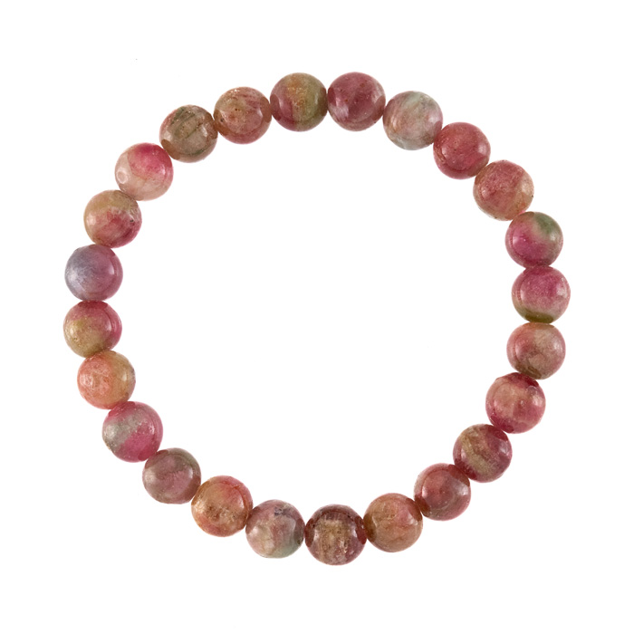 ブレスレット ウォーターメロントルマリン 7.5～8mm 24玉 No.27