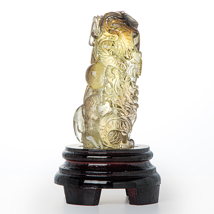 水晶彫刻 龍 （シトリン／ブラジル産） No.126