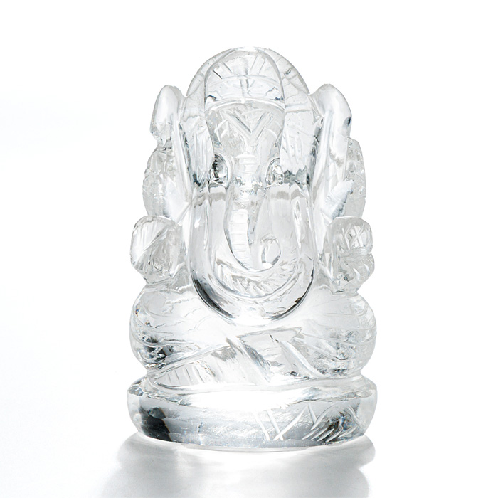 【15%off】水晶彫刻 ガネーシャ （ヒマラヤ マニカラン産 天然水晶） No.81