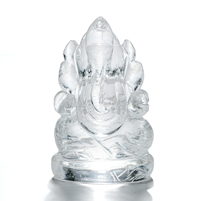 【15%off】水晶彫刻 ガネーシャ （ヒマラヤ マニカラン産 天然水晶） No.82