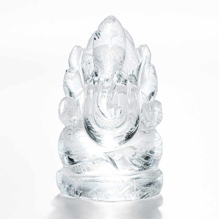 【15%off】水晶彫刻 ガネーシャ （ヒマラヤ マニカラン産 天然水晶） No.83