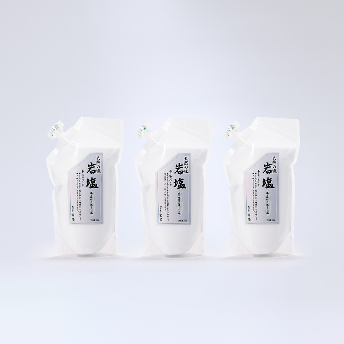 【送料無料】風水 盛り塩 岩塩パック1kg×3パックセット