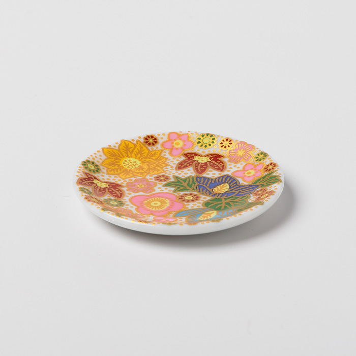 九谷焼 小豆皿 花詰 桃 『盛り塩用』