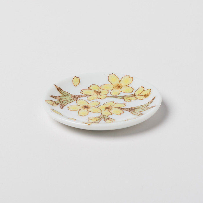 九谷焼 小豆皿 色彩花 黄 『盛り塩用』