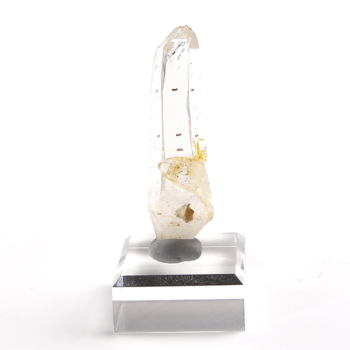 【15%off】水晶 単結晶 （ヒマラヤ ガネッシュヒマール産） アクリル製台付 No.80