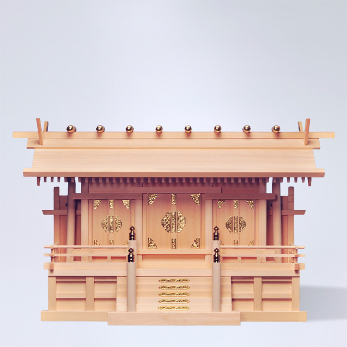 神棚 板葺三社宮 通し屋根 特大〈I-6〉