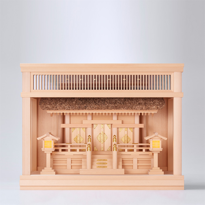 神棚 箱組三社宮 茅葺 大〈K-6-V〉