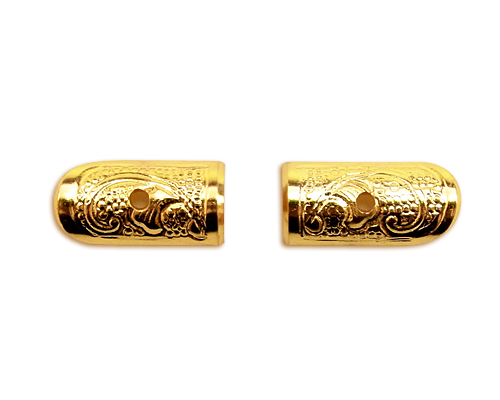 小宮丸鉾金具 銅地特上本金鍍金 半文字2分×5分