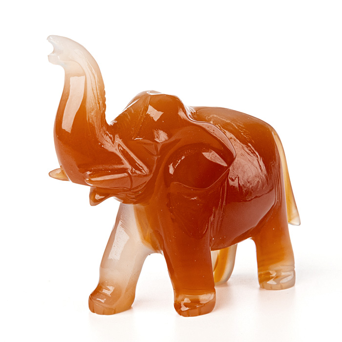 甲府彫刻 ゾウ （カーネリアン） No.46