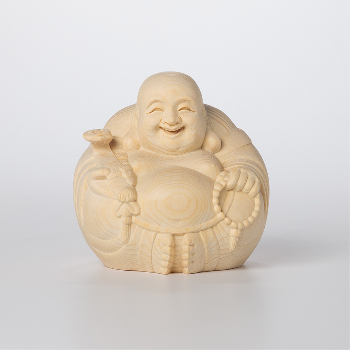 木彫 丸布袋 桧 11cm No.10