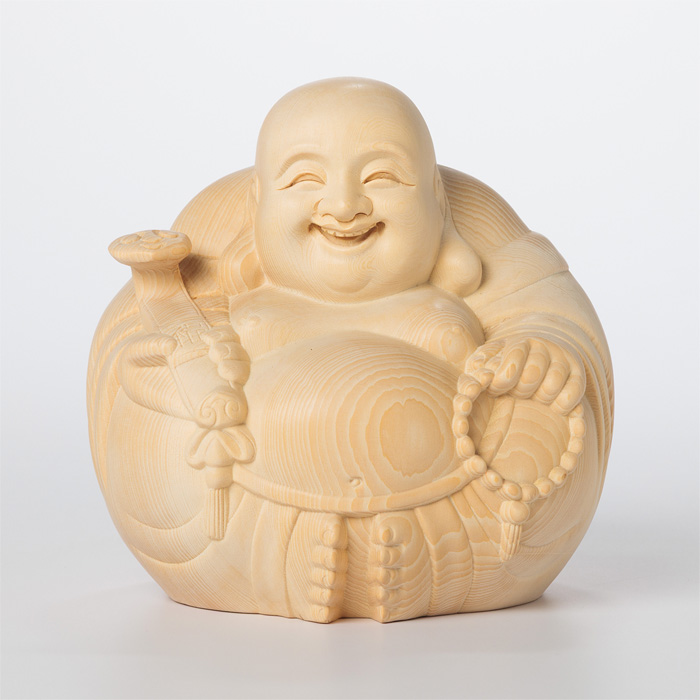 木彫 丸布袋 桧 13cm No.11